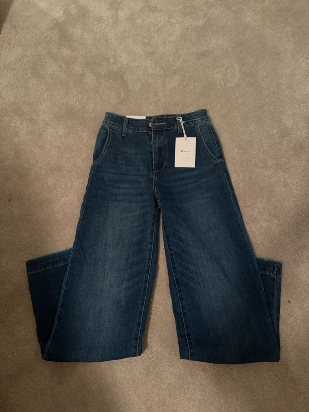 KanCan Dark Blue Wide Leg High-Rise Jeans